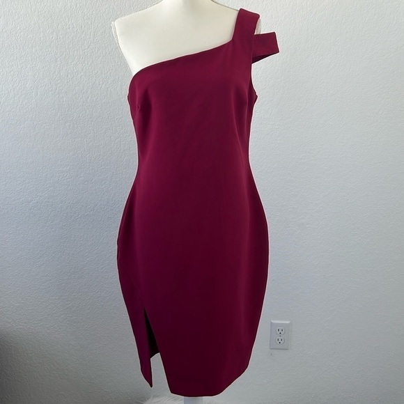 Likely Packard Dress in Raspberry One-Shoulder Fitted Cocktail Party Size 12 - Picture 3 of 9